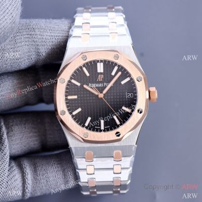 Swiss Quality Audemars Piguet Royal Oak Citizen 9015 Watch 2-Tone Rose Gold Case